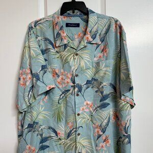 Tommy Bahama Light Blue Floral Hawaiian Shirt